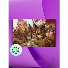 Картина по номерам на холсте Домик в саду, 40 х 60 см КУЛЬТУРА ЦВЕТА