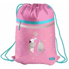 Мешок для обуви(сменка) "Shiny flamingo" 35х46см вентиляционная сеточка, светоотражающая лента, карман на молнии Нет бренда