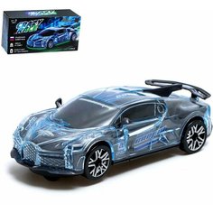 Машинка инерционная Автоград "Crazy race, гонки", русская озвучка, свет, работает от батареек, для мальчиков