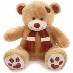 Мягкая игрушка Медведь Тони с шарфом кофейный, 90 см Denco Store