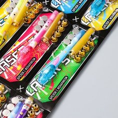 Фонарик лазер 5 насадок + маркер (паста светится в темноте) микс 13,2х2х1,3 см NO Name