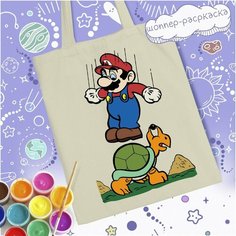 Шоппер-раскраска игры Super Mario Bros (Марио, платформер, гриб, Ностальгия) - 26