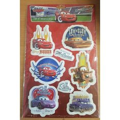 Наклейка-Стикер 3D "Тачки 2" набор 6шт, 33х21,5см Disney