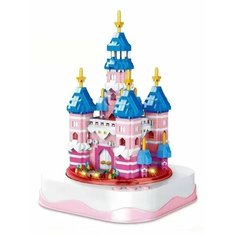 Конструктор 3D из миниблоков DAIA Замок музыкальная шкатулка с подсветкой и музыкой 2208 элементов - DI668-32