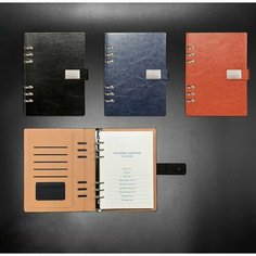 Органайзер на кольцах, обложка ПВХ, А5, 140 л, клетка, с хлястиком, микс No Brand