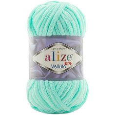 Пряжа Alize Velluto светло-бирюзовый (19), 100%микрополиэстер, 68м, 100г, 2шт