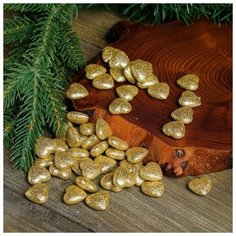 Фигурка для поделок и декора Сердце, набор 50 шт, размер 1 шт. 1,5 1,5 0,5 см, цвет золото Made in China