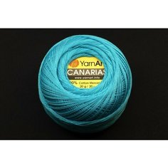 Пряжа Canarias, цвет 0008 бирюзовый, 100% хлопок мерсеризованный, 20г, 203м, 1шт Yarn Art