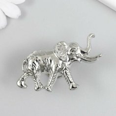 Ручка для шкатулки металл "Индийский слон" серебро 3,3х5,8 см Made in China