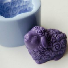Силиконовая форма для мыла Овечка №2 3D, для свечей, гипса 1шт 6 х 5 х 4,5 см Нет бренда