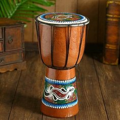 Музыкальный инструмент "Барабан Джембе ящерица" 14x14x30 см микс Мастер