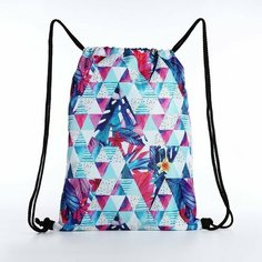 Мешок для обуви Листья в ромбах, 32*0,5*40 см, отд на шнурке, зеленый Мастер