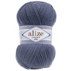 Пряжа Alize Lanagold 800 (Ланаголд) 203 джинс меланж 49% шерсть, 51% акрил 100г 800м 2шт