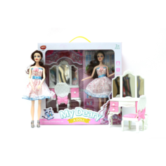 Игровой набор кукла с туалетным столиком и с аксессуарами, кукла барби с мебелью для девочек 555-9 Китай
