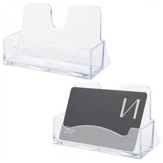 Подставка для визиток настольная Brauberg Classic (40х100х55мм, на 50 визиток) прозрачный, 1шт. (ВТ01)