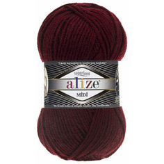 Пряжа Alize Superlana Midi бордовый (57), 25%шерсть/75%акрил, 170м, 100г, 5шт
