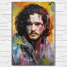 Картина по номерам на холсте знаменитости Кит Харингтон (Игра перстолов, GoT) - 12585 В 60x40 Бруталити
