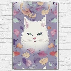 Картина по номерам на холсте животные белая кошка (кот, милота, котёнок) - 12581 В 60x40 Бруталити