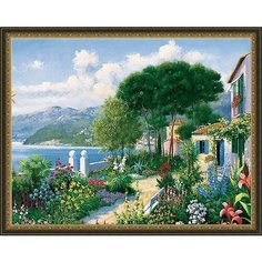 Алмазная мозаика на подрамнике 40*50 "Вилла у моря" Нет бренда