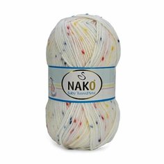 Пряжа NAKO BABY TWEED (NAKO), белый алый/жёлт/синий - 32836, 100% премиум акрил, 5 мотков, 100 г, 230 м.