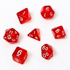 Время игры Набор кубиков для D&D (Dungeons and Dragons, ДнД) "Время игры", серия: D&D, 7 шт, красные