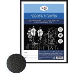 Холст на МДФ Гамма "Московская палитра", 30*40см, цвет черный, 100% хлопок, 250г/м2, мелкое зерно, 2 штуки Gamma