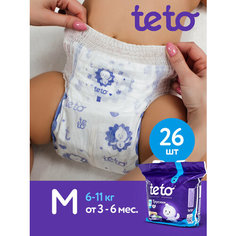 Ультратонкие трусики-подгузники "тето", размер М, 26 штук, ТЕТО-TR-M-26