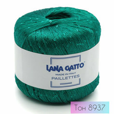 Пряжа с пайетками Lana Gatto Paillettes (8937 изумрудный).100% полиэстер. Вес мотка: 25 г, длина в мотке 195 м, 1 моток ИТАЛИЯ
