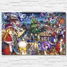 Картина по номерам на холсте новый год рождеством (аниме, тохо, touhou, чирно) - 12734 40х60 Бруталити