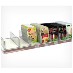 Пластиковый обламывающийся разделитель высотой 120 мм c передним ограничителем 120 мм, L=285-485 мм Noname