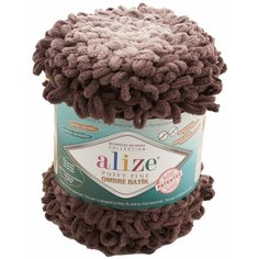 Пряжа Alize Puffy Fine Ombre Batik 500гр. 73м. (100% микрополиэстер) (7243 секционный)