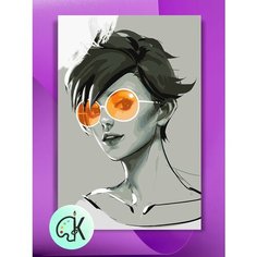 Картина по номерам на холсте Overwatch - Повседневная Трейсер, 40 х 60 см КУЛЬТУРА ЦВЕТА