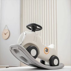 Машинка - качалка - беговел UNIX Kids First Car (2 in 1) Grey _ лошадка-качалка _ балансборд