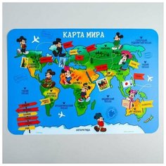 Коврик для лепки «Карта мира» Микки Маус и друзья, формат А3 ТероПром