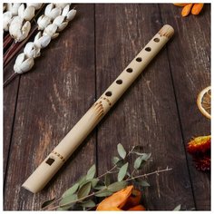 Музыкальный инструмент бамбук "Флейта светлая" 30x1,8x1,8 см 4165555 Сима ленд