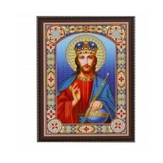Мозаика алмазная 300*400мм, выкладка частичная, холст Икона Господь Вседержитель Рыжий кот
