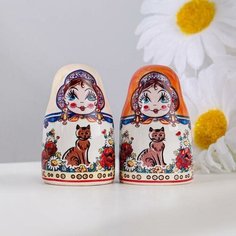 Сувенир напёрсток "Матрёшка. Кошки", керамика NO Name