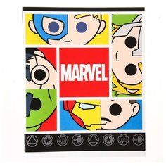 Тетрадь 48 листов в клетку, картонная обложка "Marvel", Мстители