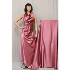 Ткань Шелк атлас стрейч Maliparmi розового цвета, ш134см, 0,5 м