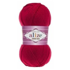 Пряжа Alize Cotton Gold вишня (390), 55%хлопок/45%акрил, 330м, 100г, 3шт