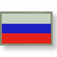 Нашивка флаг россии на липучке прямоугольный, шеврон тактический на одежду, 7*4.5 см, цвет #04. Патч военный с вышивкой Shevronpogon, РФ