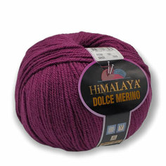 Пряжа HiMALAYA "DOLCE MERİNO" 50% Шерсть мериноса, 50% Микрофибра, 100гр/230м, (59420 Красно-пурпупный) 1 упаковка (10 мотков)
