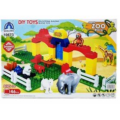 Конструктор Блоки "Зоопарк" 80 деталей в коробке 47.37.11см Игрики Zoo