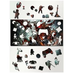 Пазл деревянный с фигурками 46х23 см Игра Darksiders - 669 Creative Wood