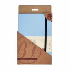 Ежедневник недатированный А5, 160 листов твёрдая обложка, бежевый блок 70 г/м2, зефирный голубой Bruno Visconti