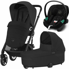 Cybex Talos S LUX с автокреслом Aton S2 i-Size | 3-в-1 (Moon Black на шасси Black с дождевиком прогулочного блока 2023)