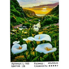 Алмазная мозаика Зимний горный пейзаж, озеро 40x50см квадратные стразы утро рассвет, закат, горы, весна. полевые цветы. природа, каллы Kakadu