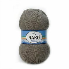 Пряжа NAKO ALASKA (Nako), светло-бежево-серый - 4762-7115, 5% мохер, 15% шерсть, 80% акрил, 5 мотков, 100 г, 270 м.