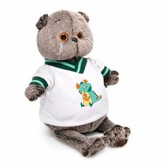 Мягкая игрушка BUDI BASA Кот Басик в футболке с дракончиком 174508