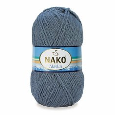 Пряжа NAKO ALASKA (Nako), тем. серо-голубой - 6705, 5% мохер, 15% шерсть, 80% акрил, 5 мотков, 100 г, 270 м.